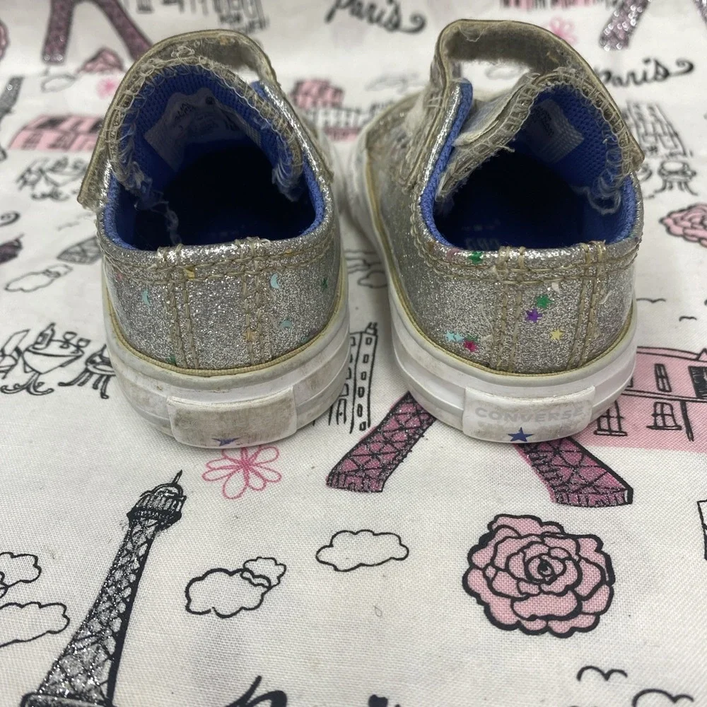 Converse All Star Kids Size 3 Glitter With Stars